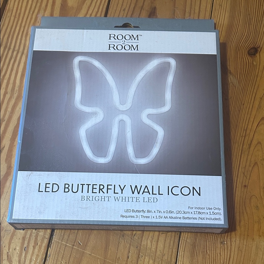 LED Butterfly Wall Icon - White
